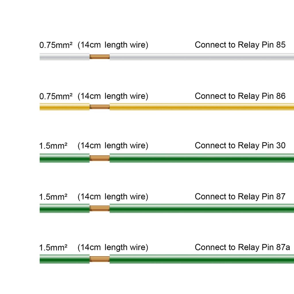 Ehdis Bil Lastebil Relésokkel Ledningsnettsett 5 Pins 5 Ledninger 24V 40 Amp