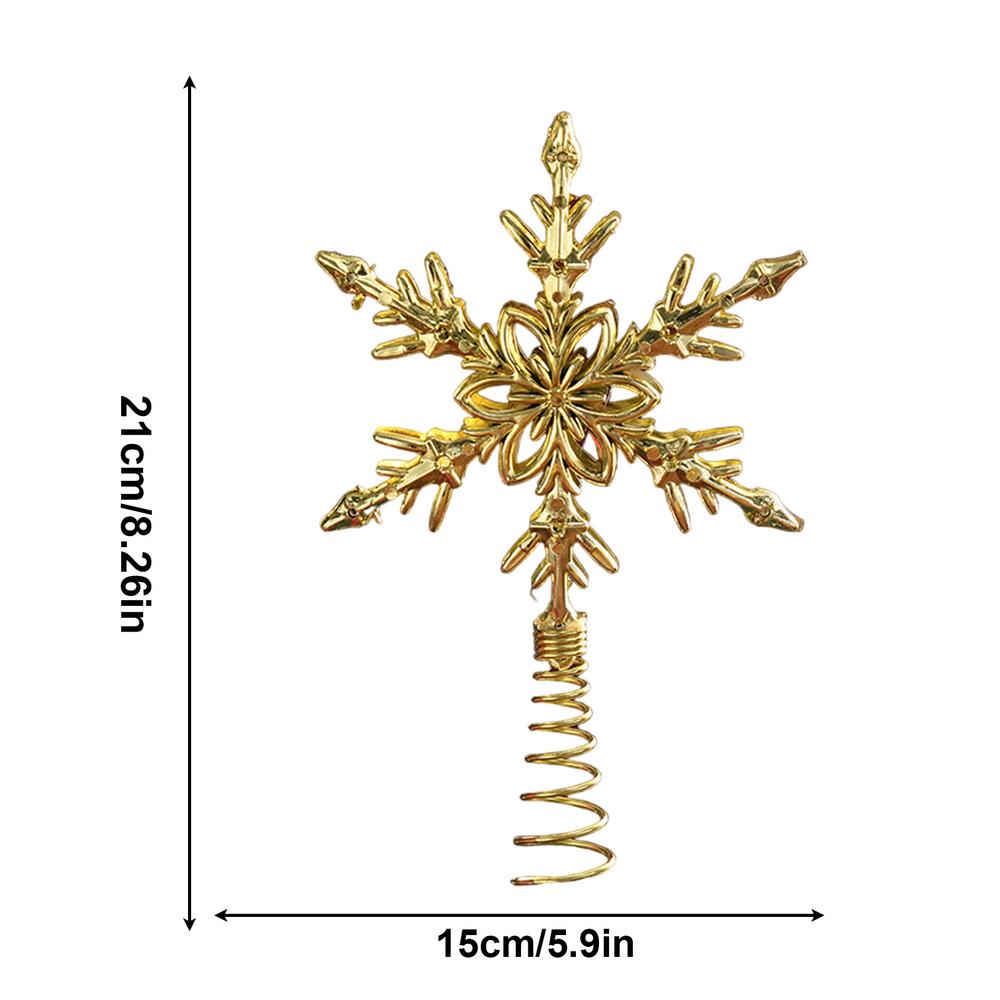 Portable Christmas Golden Tree Top Decoration Golden Star Christmas Tree Top Decoration for Home Holiday Party Decoration