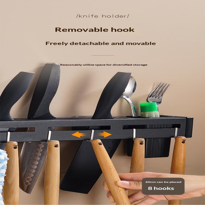 Stainless Steel Knife Holder Chopstick Holder Multi-Functional Knife Storage Rack Wall-Mounted Kitchen Rack