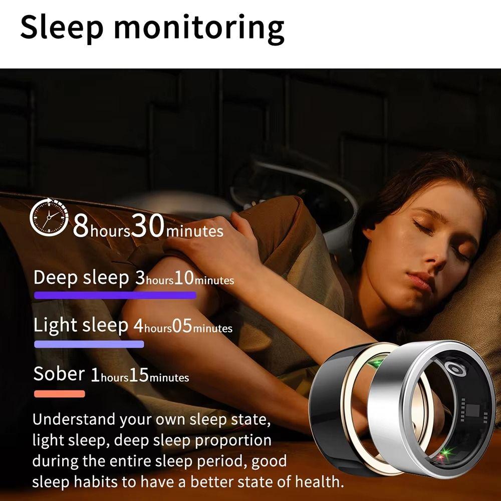 Sleep/Step Tracker Smart Health Rings Multi-sport Modes Fitness Tracker Finger Ring Women