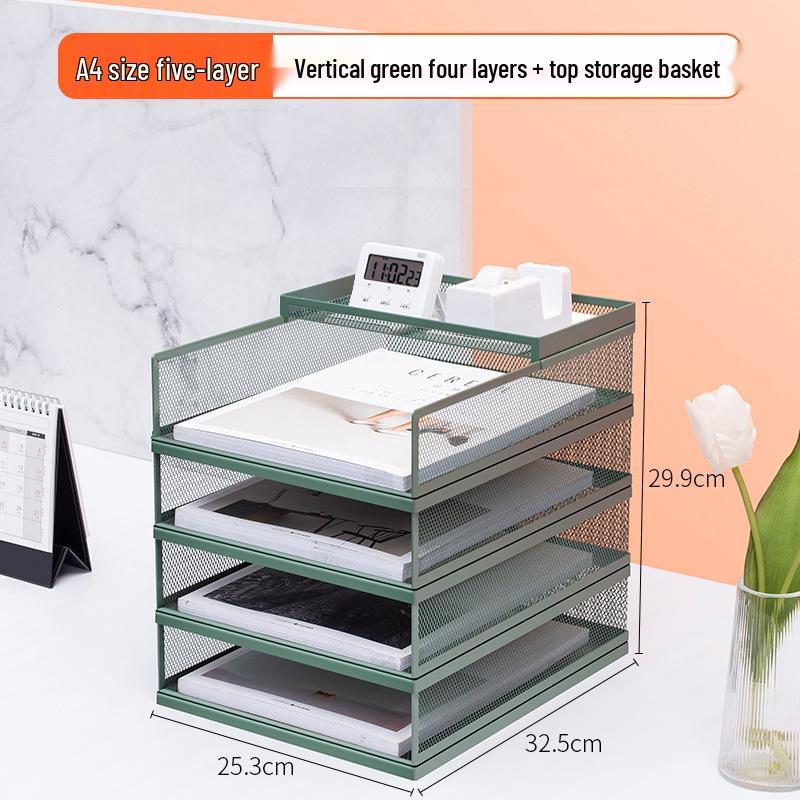 A3A4 Metal File Holder & Multi-layer Office Storage Rack