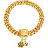 Dog Chain Collars Gold Chain Dog Collar 14mm Cuban Link Dog Collar with Secure Snap Buckle 18K Stainless Steel Metal Dog Gold Chain for Puppy Small
