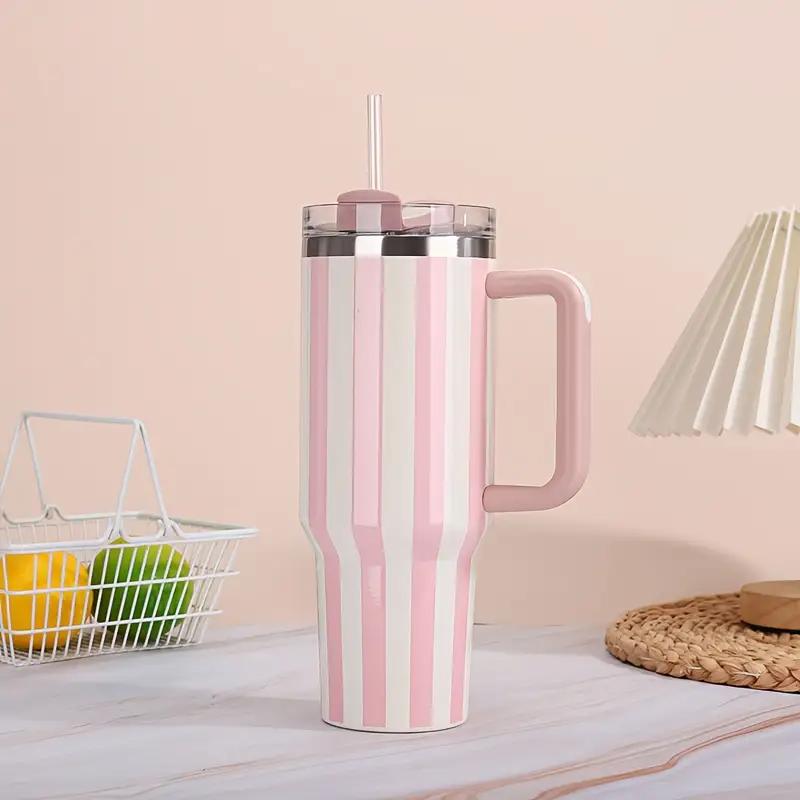 40oz Thermal Bottle With Straw Handle and Lids Drinkware Hot Cold Stainless Steel Thermos Portable Car Coffee Cups Thermal Mug