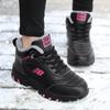 Autumn Winter Leather Sneakers Black Casual Shoes Women Non Slip Lace Up 2025 Fashionable Comfortable Waterproof Sports Shoes