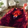 1pc Fierce Firefox Print, Design Indoor Area Rug, Soft, Anti-Slip, and Durable Gaming Room Decor for Bedroom, Living Room, and Exercise Rugs