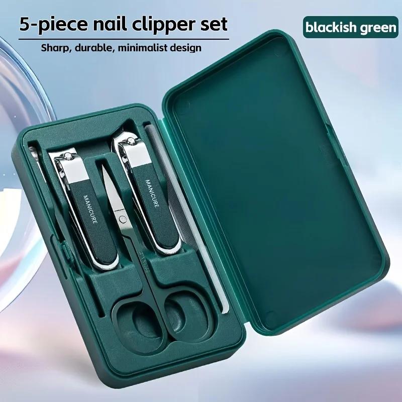 Nail Clipper Set Nail Clippers Home Miter Pedicure Tool Beauty Set Gift Nail Tool Set Ear Pick Spoon Set of 5