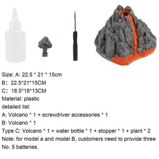 Imitation Volcanic Model Funny Interactive Dinosaur World Sprays Volcanic Model Toy for Children