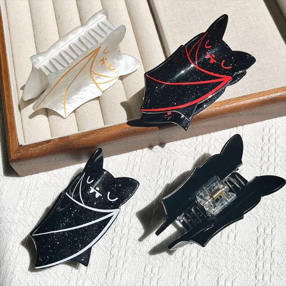 Acrylic Halloween Crab Clip Gothic Shark Clip Funny Bat Hair Claw Party