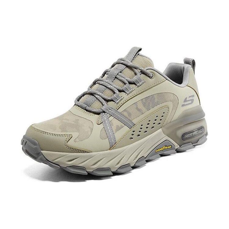 Skechers Casual Max Protect Fabric Leather Durable Low Top Outdoor Functional Shoes Men Shoes Charcoal 237308C-TNCC