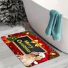 Golden Retriever Christmas Flannel Mat Carpet, Blackboard Blessing Design Pet Mat Non-Slip for Living Room Bedroom Office Decor