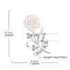 Elegant HIgh-end Rose Flower Enamel Brooch Pin For Women Men Exquisite Classic Floral Crystal Party Wedding Jewelry Badges Gift