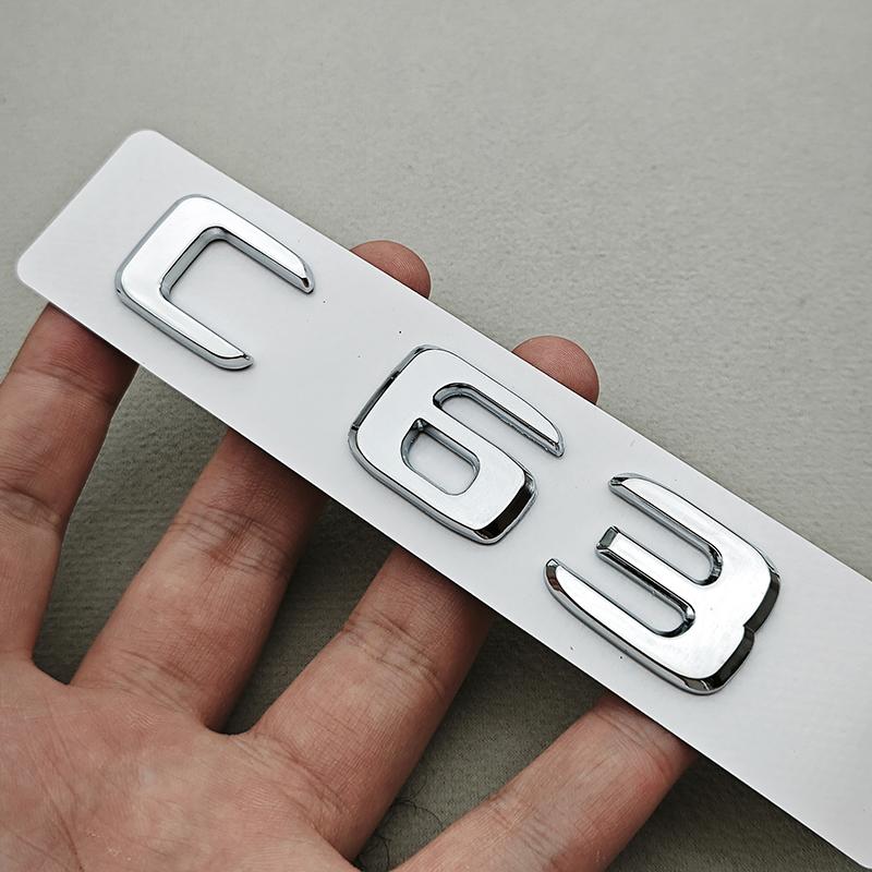 3D ABS Car Letters C43 C63 Logo Rear Trunk Badge Emblem Decals For Mercedes Benz AMG C43 C63 W205 W206 Car Sticker Accessories