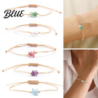 Artificial Crystal Decoration Braided Bracelet Handcrafted Adjustable String Rope Personalized