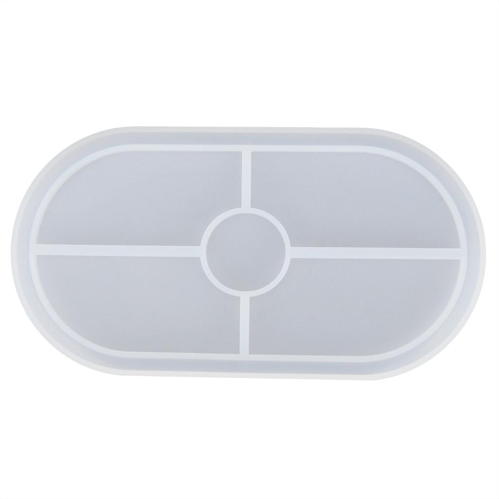 DIY Silicone Mold Oval Crystal Epoxy Resin Tea Coaster Mold for Home Kitchen Bakery
