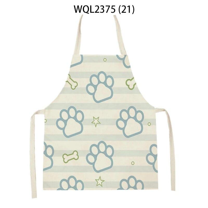 1Pcs Cat Graphic Printed Home Kitchen Apron Linen Sleeveless Antifouling Kids Bib Chef Cooking Baking Apron Home Cleaning Tools