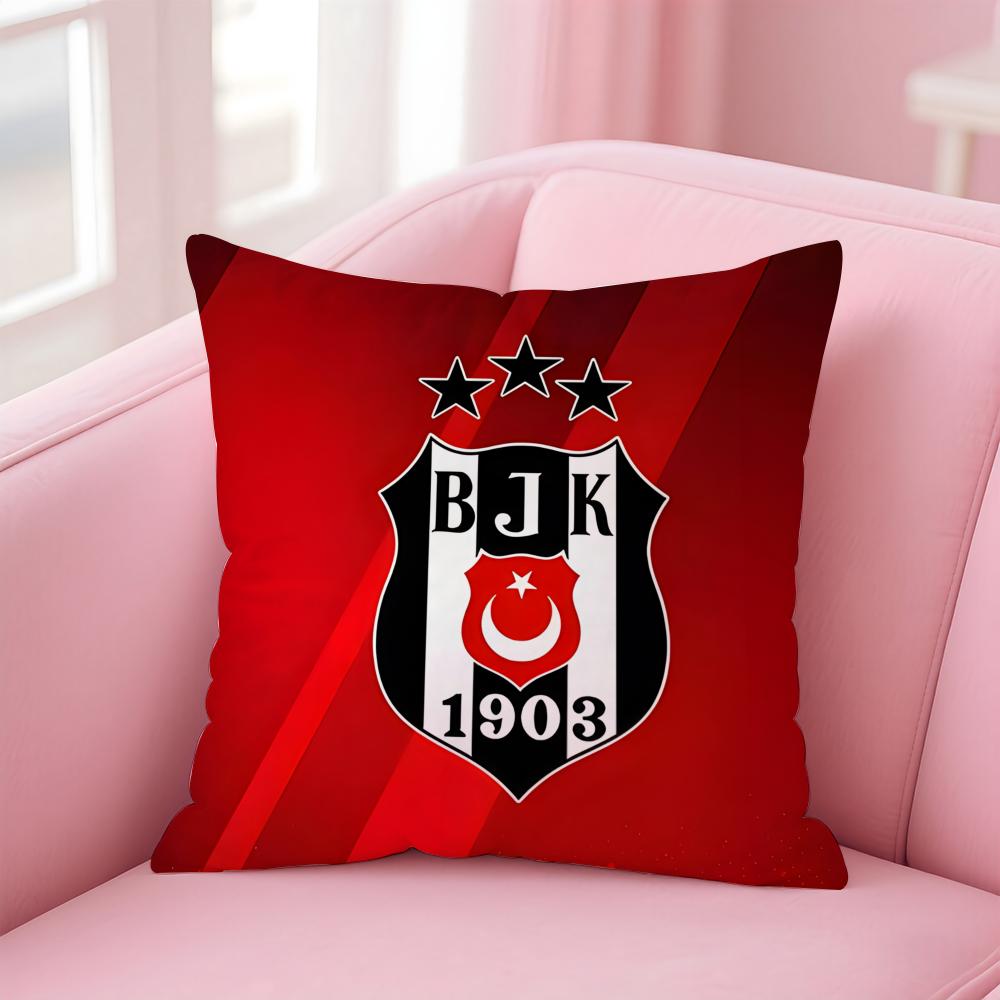Sports Team Logo BBesiktas BJK Cushion Cover Pillowcase Short Plush Invisible zipper Room Sofa Cushion Cover