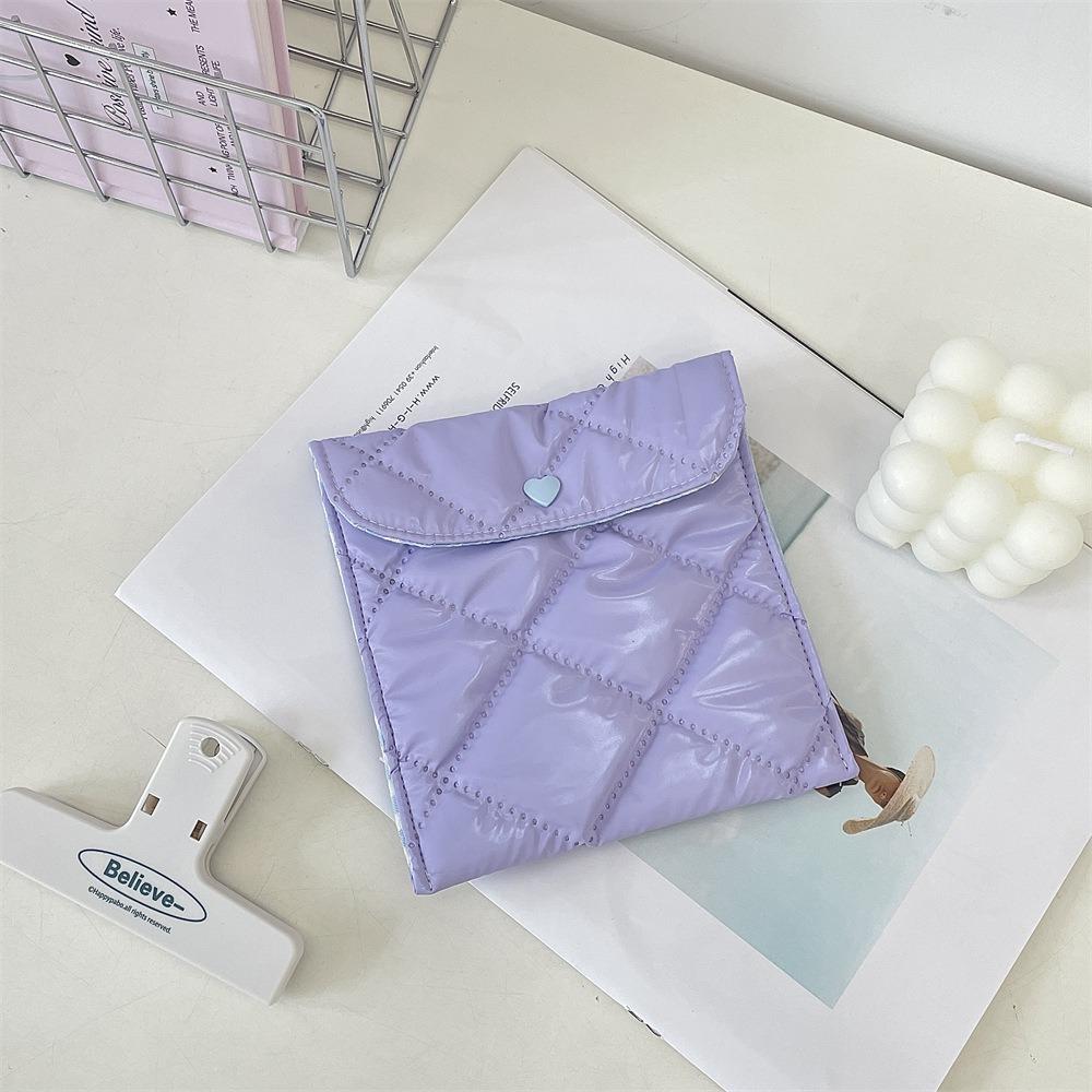 Portable Sanitary Napkin Storage Bag Large Capacity Plaid Cosmetic Bags Gifts Coin Purse