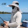 Fishing Bucket Hat Breathable Mesh Hat, 360-Degree Sunshade Fisherman with Detachable Face Sun Guard And Neck Flap, Adjustable Drawstring Outdoor