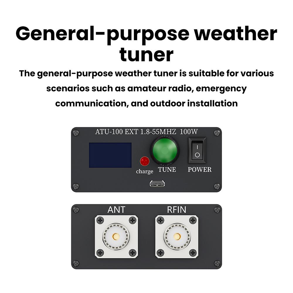 ATU-100Pro Universal Antenna Tuner 1.8MHz–55MHz Automatic Tuning Signal Processor 0.96-inch LED Display Micro USB Port