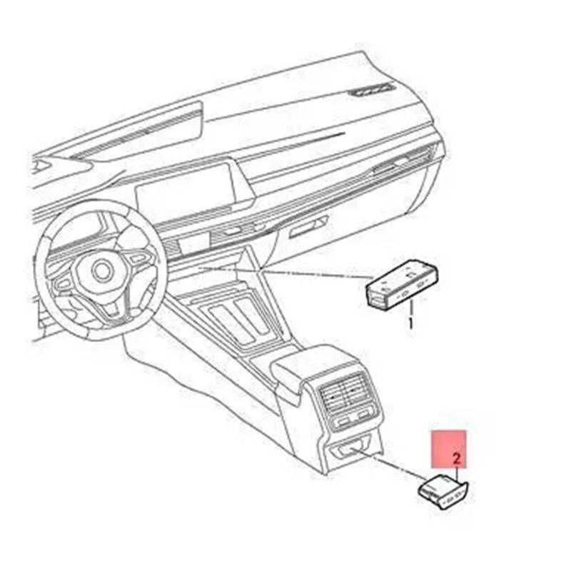 USB C Charging Interfaces 2G6035718 for MK8 Golf 8 Double Type-C Charging Port Automotive Accessories Easy Installation