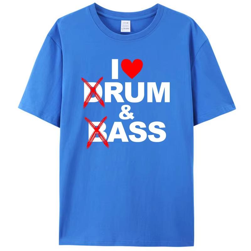 Funny Drum & Bass / Rum & B-Ass Lovers Drummer Leisure Men's T-Shirt Clothing Women Cotton Short Sleeve Tees Casual Vintage Tops