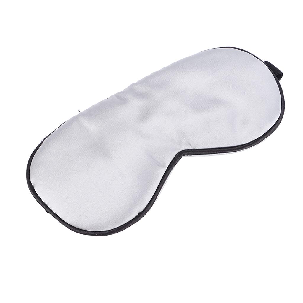 Natural Silk Sleeping Eye Mask Men Women Breathable Nap Sleep Shade Mask Silver Grey