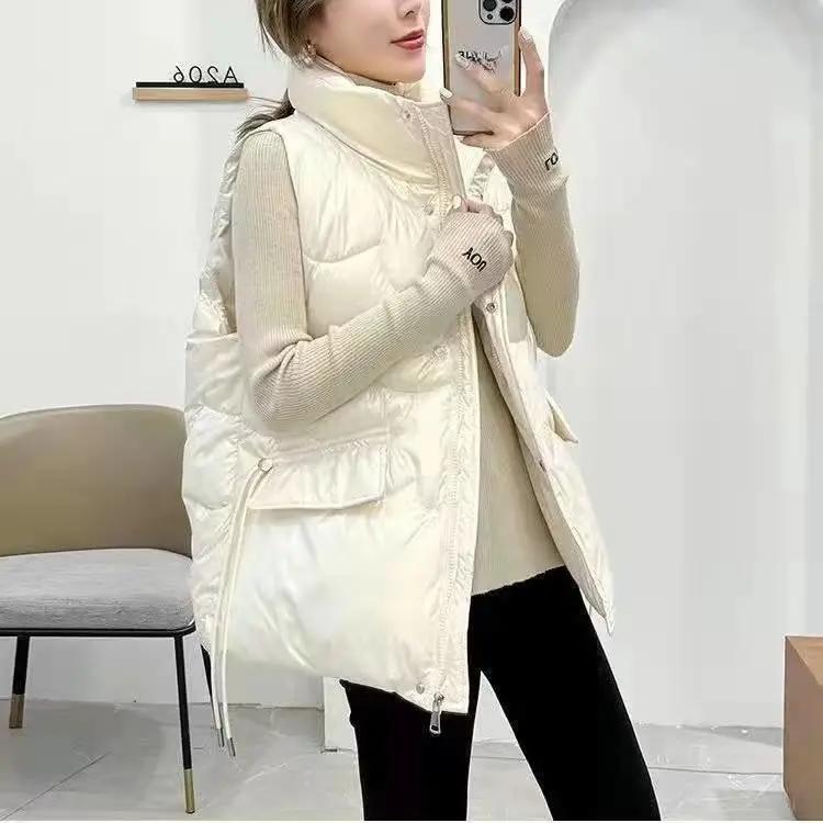 Осенне-зимняя утепленная теплая куртка без рукавов — фото 8