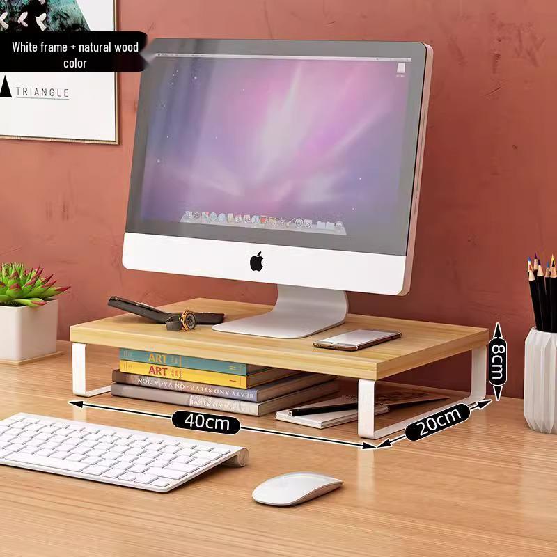 Desktop Bookshelf Monitor Riser and Storage Rack for Office Desk