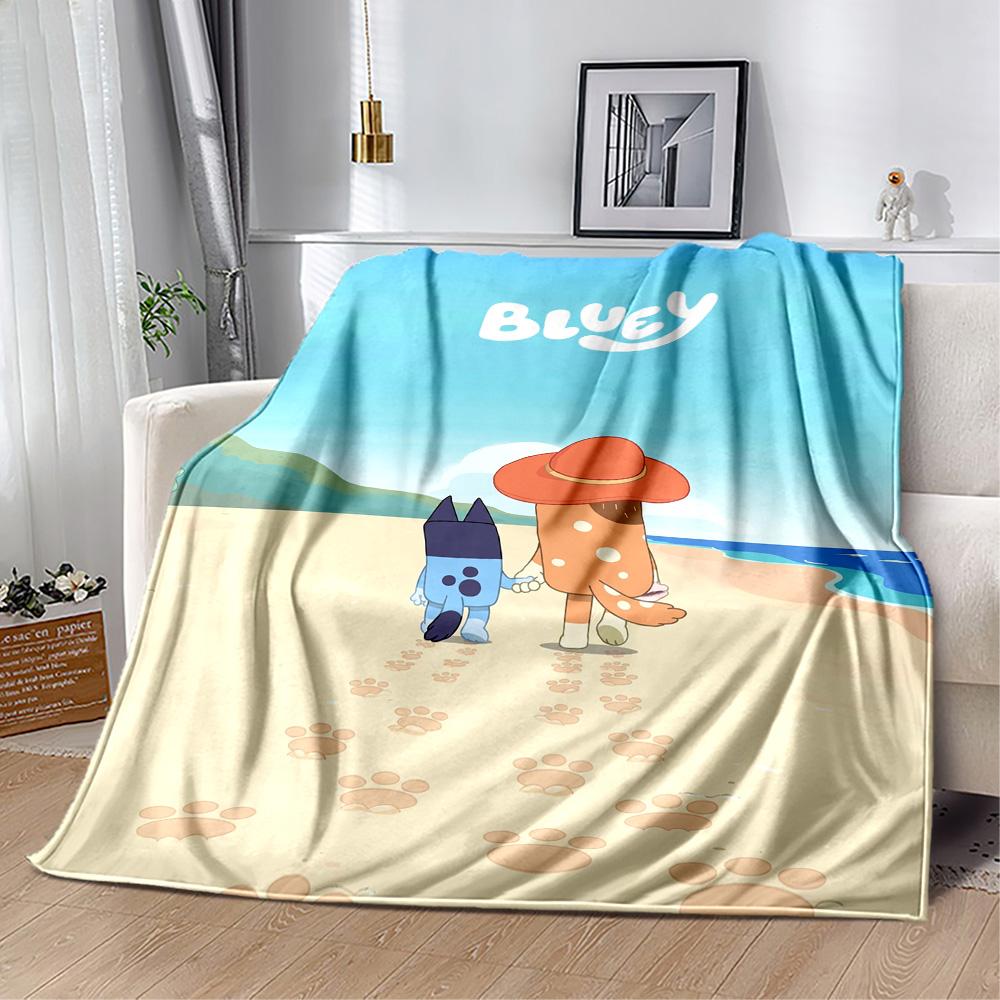 Bluey Bingo's Beach Day Blanket Soft Warm Cozy Great for Sofa Seaside Couch Four Seasons Multipurpose Playful Design