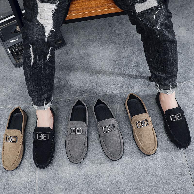 Zulishi men's shoes autumn and winter new loafers soft-soled breathable casual shoes one pedal daily Doudou shoes men's set help