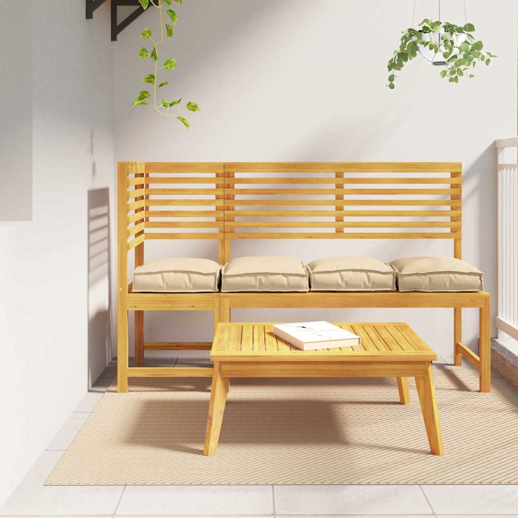 Cushion Set 4 pcs Beige 40 x 40 x 8 cm Oxford Fabric
