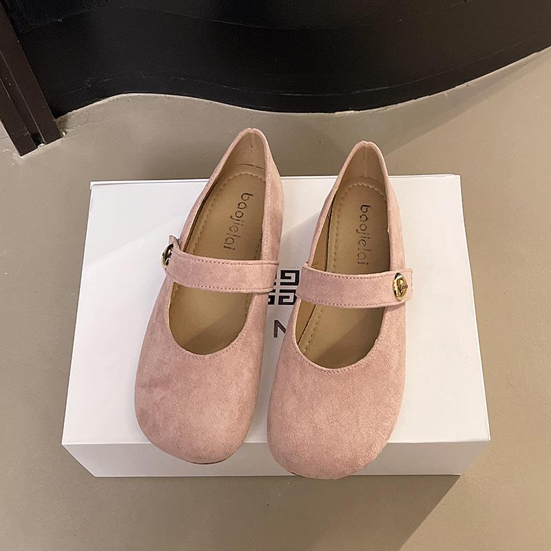 Retro Round Head Flat Bottom Shallow Mouth Single Shoes Women's 2025 New Spring and Autumn Skirt Mary Jane Shoes