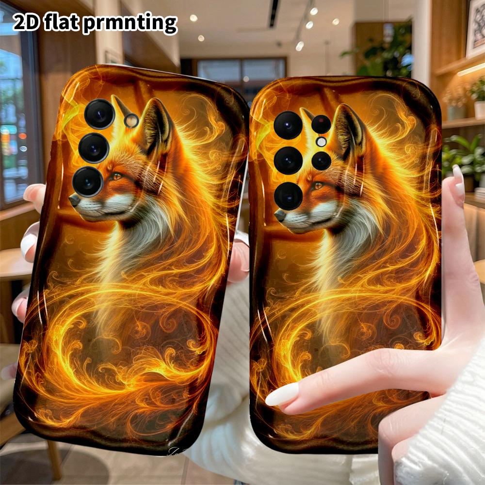 Phone Case: 2D Flat Samsung Galaxy A34 A35 M05 M06 S20 S22 S21 FE Plus 5G Protective Case, Flame Spirit Fox, Christmas and Halloween Gift