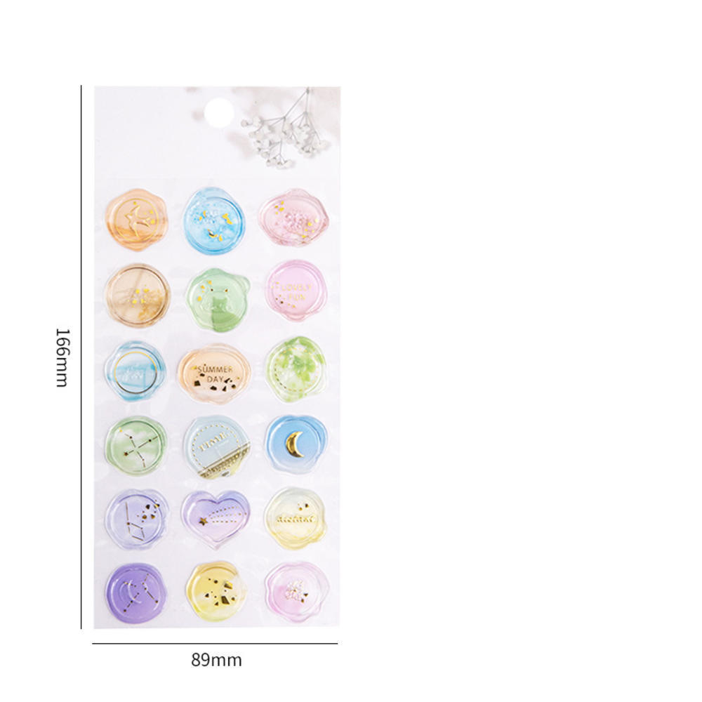 18pcs Vintage Wax Seal Stamp Stickers DIY Scrapbooking Journal Planner Decorations Envelope Plastic Sealing Wax Labels
