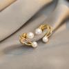 2024 New Retro Light Luxury Pearl Stud Earrings Korean Simple Zircon Christmas Party Girl's Temperament Accessories For Woman