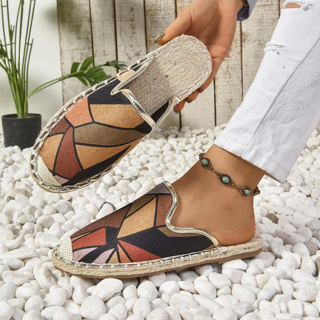 Fashion Women Slippers Glitter Flat Casual Baotou Slippers 2025 Summer New Fashion Shoes Women Lightweight Outdoor Sandals Slides Women