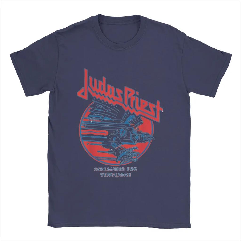Judas Priest T Shirts for Men Cotton Funny T-Shirts Crewneck Tees Short Sleeve Clothing Graphic