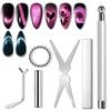 Set di 6 Magneti per Unghie Occhio di Gatto French Tips Magneti Cuore Occhio di Gatto Bastoncino Magnetico per Unghie Magneti per Smalto Gel Occhio di Gatto Strumenti Manicure