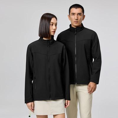 YKK Zipper Stand Collar Softshell High-Stretch Waterproof Windbreaker Jacket, Wear-Resistant & Anti-Static
