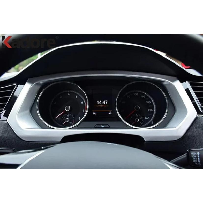Car Dashboard trument Frame Panel Cover Trim For Volkswagen VW Tiguan MK2 2017 2018 Carbon Fiber Interior Molding Accessories