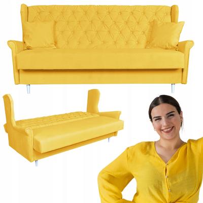 Yellow Sofa with Sleeping Function SOFA Velour GAJA