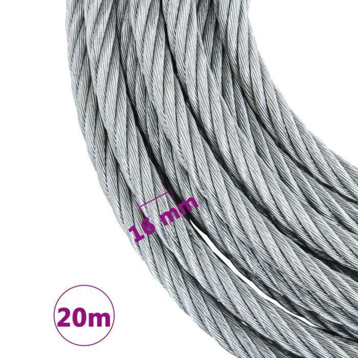VidaXL Câble métallique 3200 kg 20 m