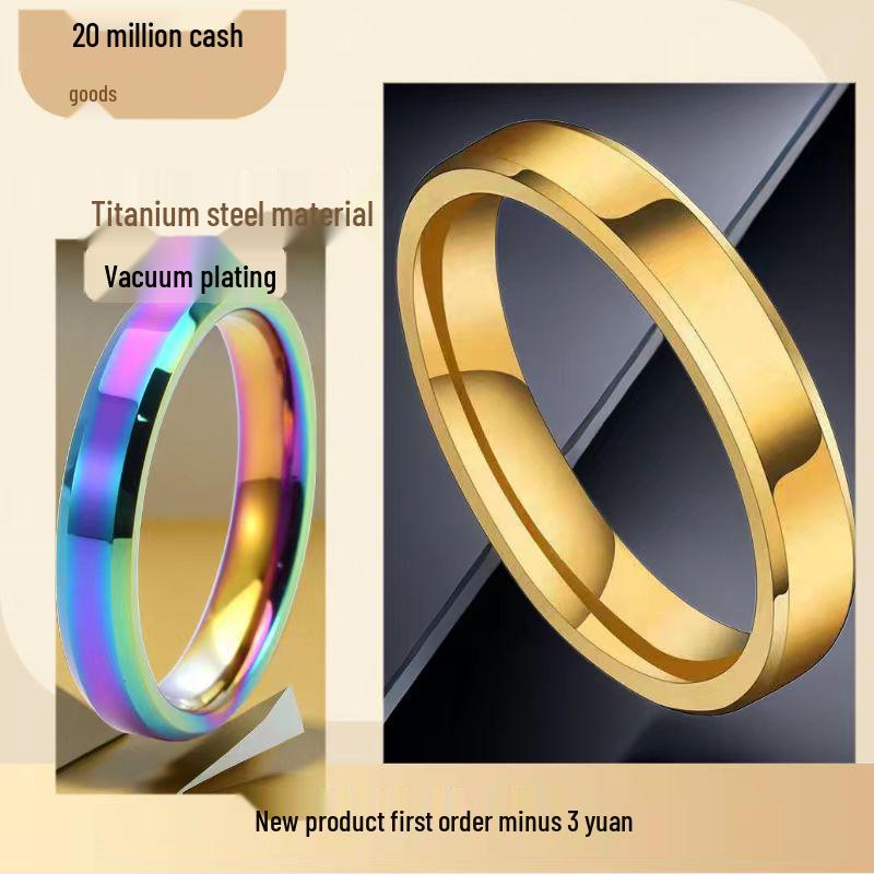 European & American Unisex Titanium Steel 4mm Fashion Ring