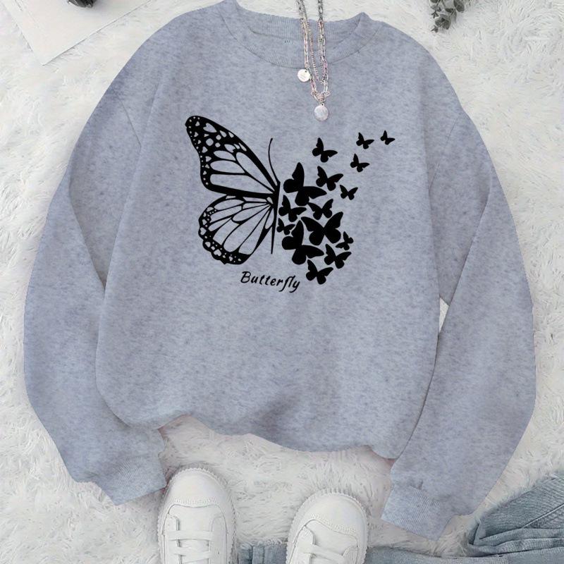 Women's Butterfly Print Casual Hoodie