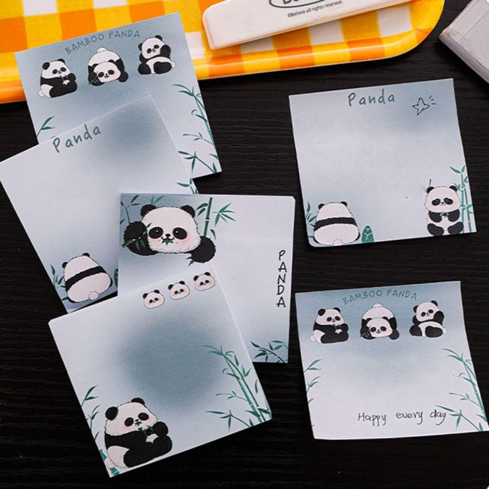 10 pcs Smooth Writing Panda Notepads Self-adhesive Memo Pad Office Accessories Sticky Notes Message