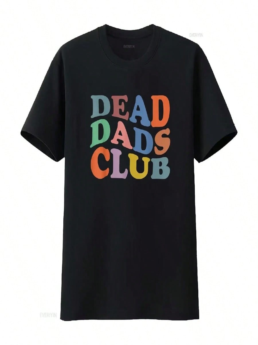 Dead Dad Club Vintage Funny Saying T Shirt Vintage Washed Casual Designer Clothes Unisex Comfortable Slightly Fashion S разноцветный