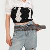 Punk Round Hole Hollow Women's Wide Belt Gothic Retro Jeans Accessories Girdle Hip Hop Girls Rivet Pu Pin Buckle Waistband