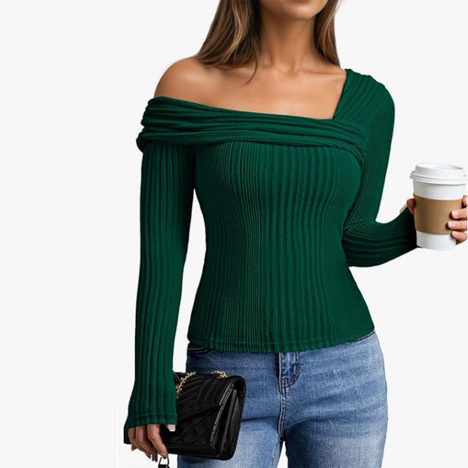 

Women s Casual Fashion Round Neck Raglan Sleeve Contrast Color Stitching Sweater M