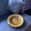 LISM European Light Luxury Gold Glass Flower Fruit Bowl