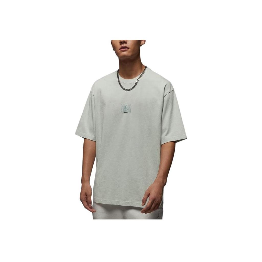 Jordan As M J Flt Ess Wsh 85 Crw Logo Solid Color Round Neck Drop Shoulder Short Sleeve T-Shirt Men T-Shirts HQ8939-034